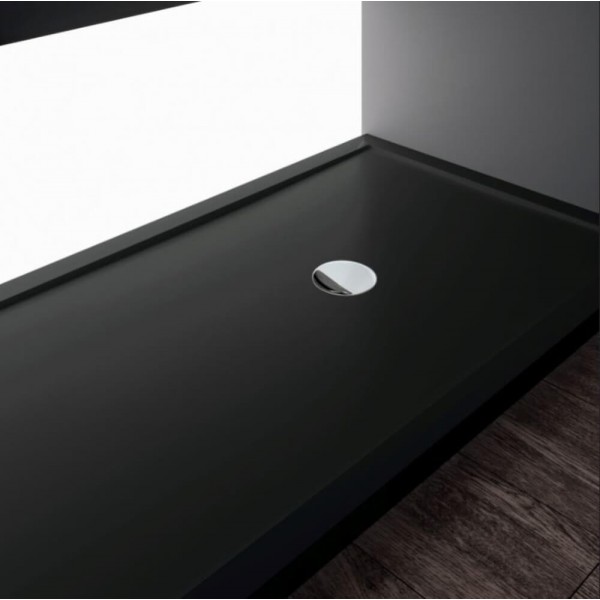 Shower tray Rectangular 120x80 material: Quaryl, color: Black surface: Matt Rectangular