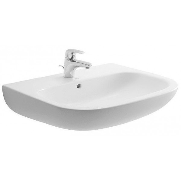 Νιπτήρας επίτοιχος 60x46x15 White High Gloss με 1 γούρνα με οπή στη μέση με υπερχείλιση / χωρίς κολώνα από πορσελάνη, χρώμα: Λευκό επιφάνεια: Γυαλιστερή Επίτοιχοι