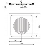 Ντουζιέρα τετράγωνη 90x90x6 από πορσελάνη, χρώμα: Λευκό επιφάνεια: Γυαλιστερή Τετράγωνες