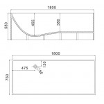Μπανιέρα ελευθέρας τοποθέτησης 180x76x58 από solid surface επιφάνεια: Ματ, χρώμα: Λευκό χωρίς λαβές Μπανιέρα ελευθέρας τοποθέτησης 180x76x58 από solid surface επιφάνεια: Ματ, χρώμα: Λευκό χωρίς λαβές