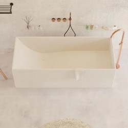 Μπανιέρα ελευθέρας τοποθέτησης 180x76x58 από solid surface επιφάνεια: Ματ, χρώμα: Λευκό χωρίς λαβές