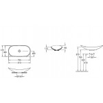 Washbasin Free standing 81x41x16 material: Porcelain Without hole Without overflow Ceramic Plus, color: White surface: Glossy Free standing