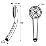 Shower head 1 jet S1, color: Chrome surface: Glossy Hand showers