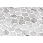 Pool mosaic 2,5x2,5 Spain, shape: Hexagon 1st choice, hue: White/Grey Mosaics for pool