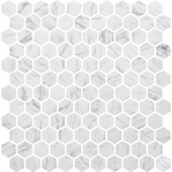 Pool mosaic 5x5 Spain, shape: Hexagon 1st choice, hue: White/Grey