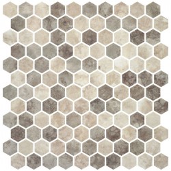 Pool mosaic 5x5 Spain, shape: Hexagon 1st choice, hue: Brown