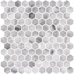 Pool mosaic 2,5x2,5 Spain, shape: Hexagon 1st choice, hue: Grey