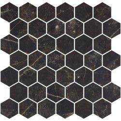 Pool mosaic 28,6x28,4 Spain, shape: Hexagon 1st choice, hue: Black