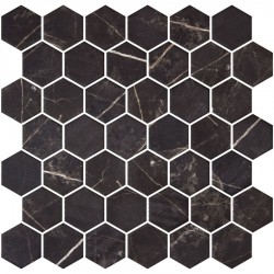 Pool mosaic 5x5 Spain, shape: Hexagon 1st choice, hue: Black