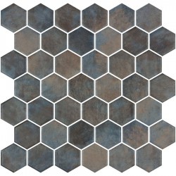 Pool mosaic 28,6x28,4 Spain, shape: Hexagon 1st choice, hue: Brown