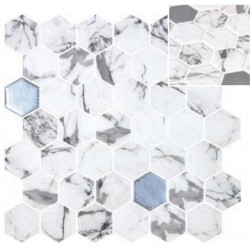 Pool mosaic 28,6x28,4 Spain, shape: Hexagon 1st choice, hue: White/Grey