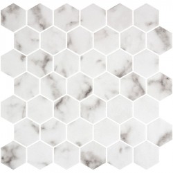 Pool mosaic 5x5 Spain, shape: Hexagon 1st choice, hue: White/Grey