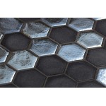 Pool mosaic 5x5 Spain, shape: Hexagon 1st choice, hue: Black Mosaics for pool
