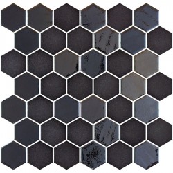 Pool mosaic 5x5 Spain, shape: Hexagon 1st choice, hue: Black Mosaics for pool