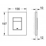 Πλακέτα εντοιχιζόμενου καζανακίου Stainless steel από inox διπλής ενέργειας με πνευματικό μηχανισμό, χρώμα: Χρωμέ επιφάνεια: Βουρτσισμένη Πλακέτες