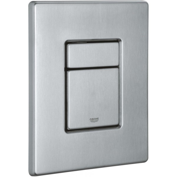 Πλακέτα εντοιχιζόμενου καζανακίου Stainless steel από inox διπλής ενέργειας με πνευματικό μηχανισμό, χρώμα: Χρωμέ επιφάνεια: Βουρτσισμένη Πλακέτες