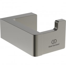 Hook Flat wall mounted material: Brass single Squared, color: Chrome surface: Brushed Hooks