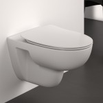 Wall-mounted toilet & toilet seat soft closing, style: Sandwich Rimless Slim 54x36 surface: Glossy, color: White Wall-mounted Wall-mounted toilet & toilet seat soft closing, style: Sandwich Rimless Slim 54x36 surface: Glossy, color: White Wall-mounted