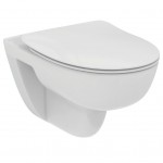 Wall-mounted toilet & toilet seat soft closing, style: Sandwich Rimless Slim 54x36 surface: Glossy, color: White Wall-mounted Wall-mounted toilet & toilet seat soft closing, style: Sandwich Rimless Slim 54x36 surface: Glossy, color: White Wall-mounted