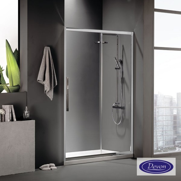 Shower enclosure Linear 110x195 6mm sliding surface: Glossy, color: Chrome Linear Shower enclosure Linear 110x195 6mm sliding surface: Glossy, color: Chrome Linear