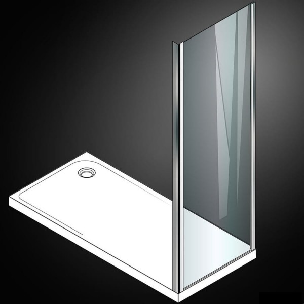 Shower enclosure Linear 80x195 6mm fixed surface: Glossy, color: Chrome Linear Shower enclosure Linear 80x195 6mm fixed surface: Glossy, color: Chrome Linear