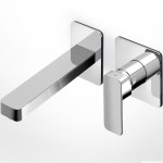 Wash basin tap Wall-mounted concealed - complete set 2 holes material: Brass With push-open waste set 19,4 cm, color: Chrome surface: Glossy Wall-mounted - external part Wash basin tap Wall-mounted concealed - complete set 2 holes material: Brass With push-open waste set 19,4 cm, color: Chrome surface: Glossy Wall-mounted - external part
