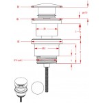 Wash basin tap Wall-mounted concealed - complete set 2 holes material: Brass With push-open waste set 18,5cm, color: Chrome surface: Glossy Wall-mounted - external part