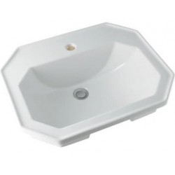 Washbasin Built-in 58x47 material: Porcelain With one hole Without overflow, color: White surface: Glossy