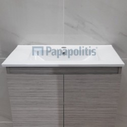 Washbasin for furniture 70x47 material: Porcelain With one hole With overflow, color: White surface: Glossy Furniture basins