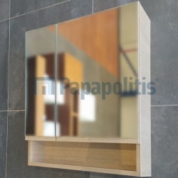 Καθρέπτης, σχήμα: Ορθογώνιο 60x70x15 από ξύλο συνθετικό & ντουλάπι, χρώμα: Ξύλο Οξυά Καθρέπτες μπάνιου