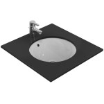Washbasin Under counter 40,5x40,5 material: Porcelain With overflow, color: White surface: Glossy Under counter Washbasin Under counter 40,5x40,5 material: Porcelain With overflow, color: White surface: Glossy Under counter