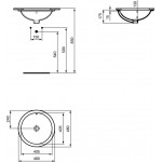 Washbasin Under counter 40,5x40,5 material: Porcelain With overflow, color: White surface: Glossy Under counter Washbasin Under counter 40,5x40,5 material: Porcelain With overflow, color: White surface: Glossy Under counter