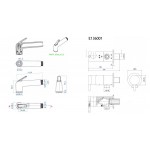 Σύστημα ντους μπιντέ επίτοιχο σταθερής θερμοκρασίας shut-off από ανοδιωμένο ψευδάργυρο, χρώμα: Χρωμέ επιφάνεια: Γυαλιστερή Συστήματα ντους μπιντέ επίτοιχα
