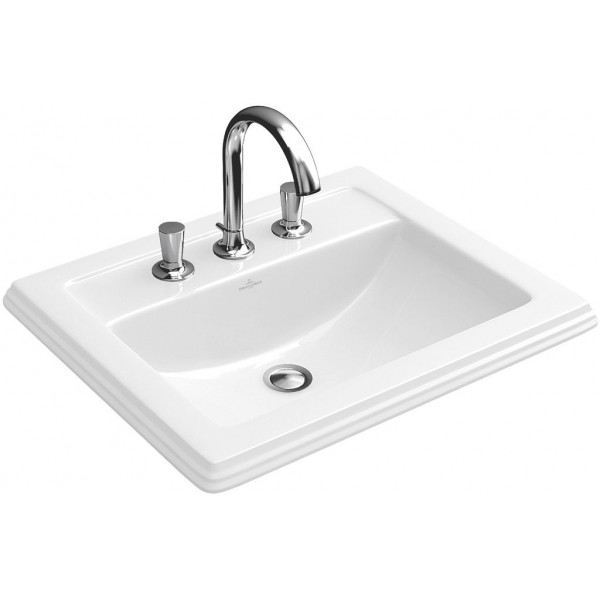 Washbasin Built-in 63x52,5 material: Porcelain With one hole Without overflow Ceramic Plus, color: White surface: Glossy Built-in