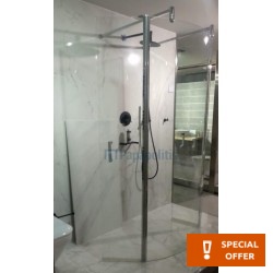 Shower enclosure Quadrant 98x100x195 8mm opening surface: Glossy, color: Chrome Quadrant