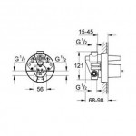 Shower tap Wall-mounted concealed part 2 way Europlus, Euroeco Shower tap Wall-mounted concealed part 2 way Europlus, Euroeco
