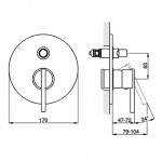 Shower tap Wall-mounted external part 2 way material: Brass mixer With plate without hand shower, hose and holder, color: Chrome surface: Glossy