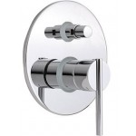Shower tap Wall-mounted external part 2 way material: Brass mixer With plate without hand shower, hose and holder, color: Chrome surface: Glossy