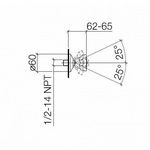 Shower (jet), color: Chrome material: Brass surface: Glossy Wall-mounted shower heads