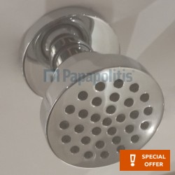 Shower (jet) with pressure controller, color: Chrome material: Brass surface: Glossy Wall-mounted shower heads