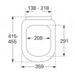 Κάλυμμα λεκάνης soft closing Wrapover 46,5x37,5, χρώμα: Λευκό Καλύμματα
