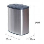 Waste bin 28x19x34cm material: Inox 8 lt Closed Floor standing, color: Chrome surface: Brushed Dustbins