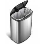 Waste bin 28x19x34cm material: Inox 8 lt Closed Floor standing, color: Chrome surface: Brushed Dustbins