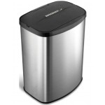 Waste bin 28x19x34cm material: Inox 8 lt Closed Floor standing, color: Chrome surface: Brushed Dustbins