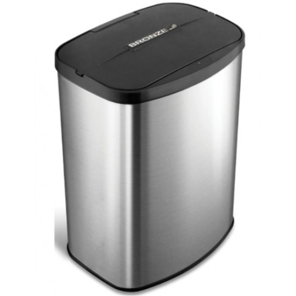 Waste bin 28x19x34cm material: Inox 8 lt Closed Floor standing, color: Chrome surface: Brushed Dustbins