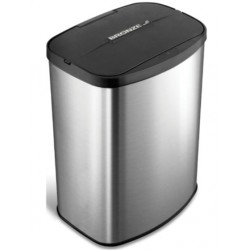 Waste bin 28x19x34cm material: Inox 8 lt Closed Floor standing, color: Chrome surface: Brushed Dustbins