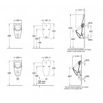 Urinal 53,5x28,5 wall-mounted, color: White Wall-mounted