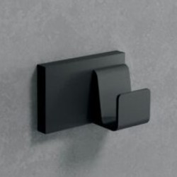 Hook Flat wall mounted material: Brass single, color: Black surface: Matt