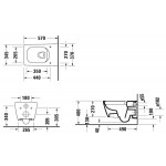 Wall-mounted toilet & toilet seat soft closing, style: Wrapover hidden fixation Rimless Slim 57x37 surface: Glossy, color: White Wall-mounted Wall-mounted toilet & toilet seat soft closing, style: Wrapover hidden fixation Rimless Slim 57x37 surface: Glossy, color: White Wall-mounted