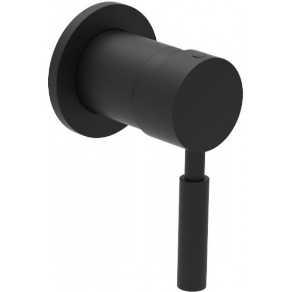 Shower tap Wall-mounted concealed - complete set 1 hole 1 way material: Brass mixer without hand shower, hose and holder, color: Black surface: Matt Wall-mounted - external part Shower tap Wall-mounted concealed - complete set 1 hole 1 way material: Brass mixer without hand shower, hose and holder, color: Black surface: Matt Wall-mounted - external part